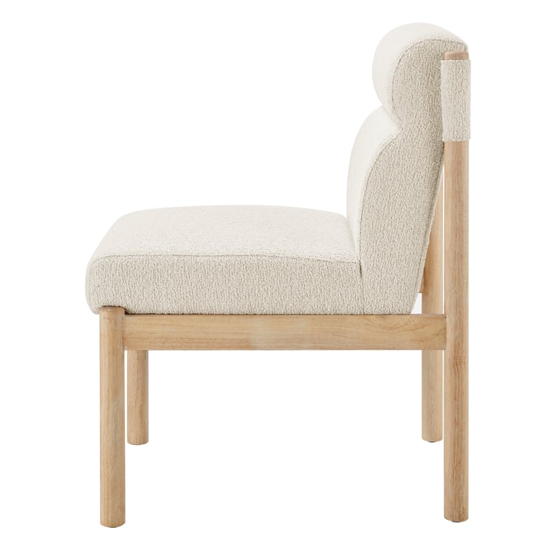 NPD Furniture Micah Boucle Dining Side Chair NWO Frame in Palladian Beige