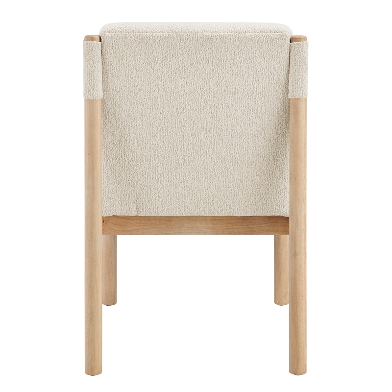 NPD Furniture Micah Boucle Dining Side Chair NWO Frame in Palladian Beige