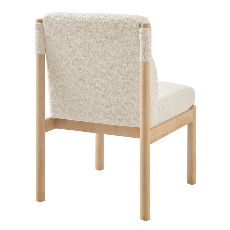 NPD Furniture Micah Boucle Dining Side Chair NWO Frame in Palladian Beige