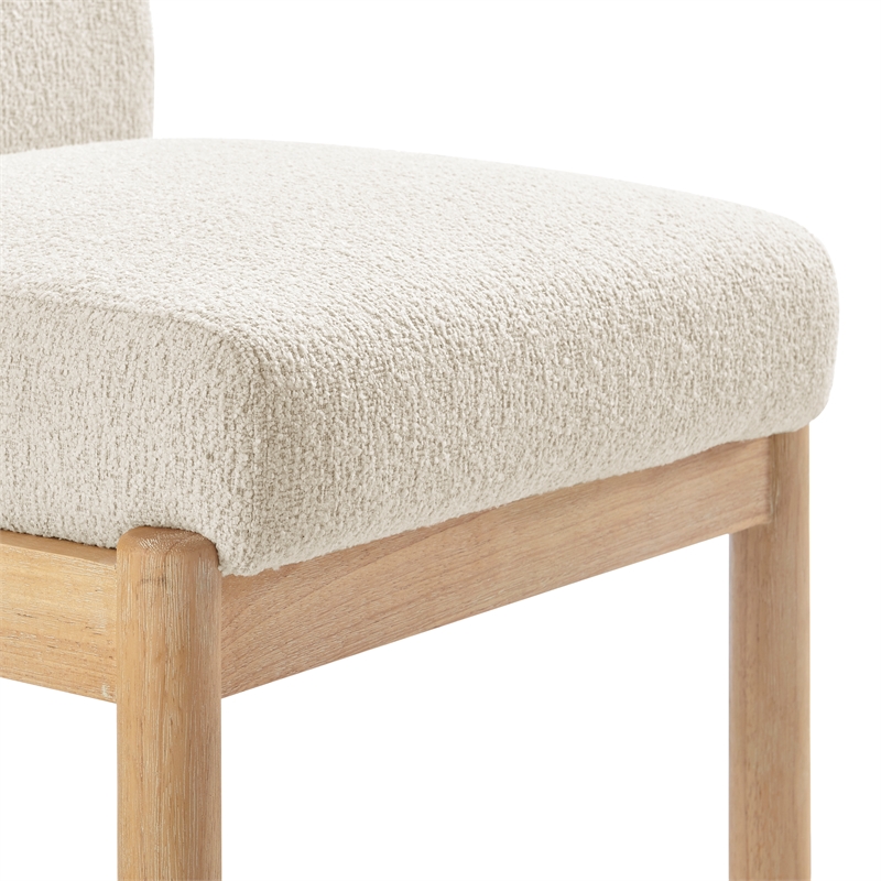 NPD Furniture Micah Boucle Dining Side Chair NWO Frame in Palladian Beige