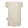 NPD Furniture Zivon Round Nightstand/Side Table in Whitewash