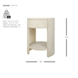 NPD Furniture Zivon Round Nightstand/Side Table in Whitewash