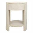 NPD Furniture Zivon Round Nightstand/Side Table in Whitewash