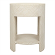 NPD Furniture Zivon Round Nightstand/Side Table in Whitewash