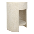 NPD Furniture Zivon Round Nightstand/Side Table in Whitewash