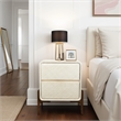 NPD Furniture Lotie KD Nightstand/Side Table 2 Drawers Walnut Legs in White
