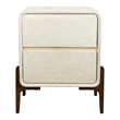 NPD Furniture Lotie KD Nightstand/Side Table 2 Drawers Walnut Legs in White