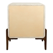 NPD Furniture Lotie KD Nightstand/Side Table 2 Drawers Walnut Legs in White
