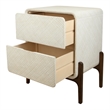 NPD Furniture Lotie KD Nightstand/Side Table 2 Drawers Walnut Legs in White
