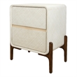 NPD Furniture Lotie KD Nightstand/Side Table 2 Drawers Walnut Legs in White