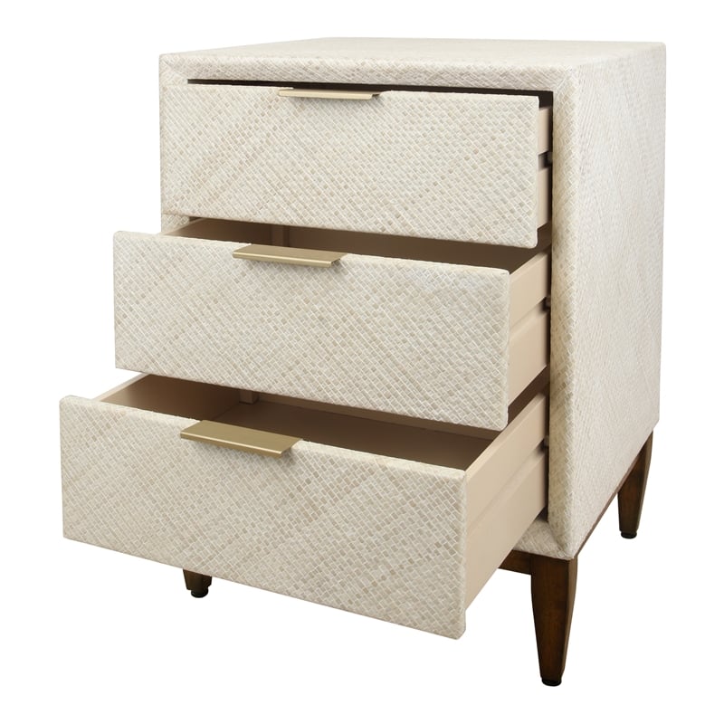 NPD Furniture Brinley KD Nightstand/Side Table 3 Drawers Walnut Legs