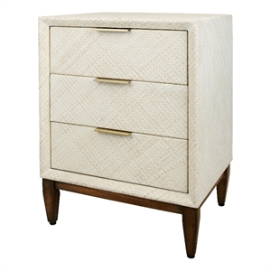 New Pacific Direct Brinley KD Nightstand/Side Table 3 Drawers Walnut Legs