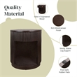 NPD Furniture Truro Round Nightstand/Side Table in Dark Brown