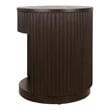 NPD Furniture Truro Round Nightstand/Side Table in Dark Brown