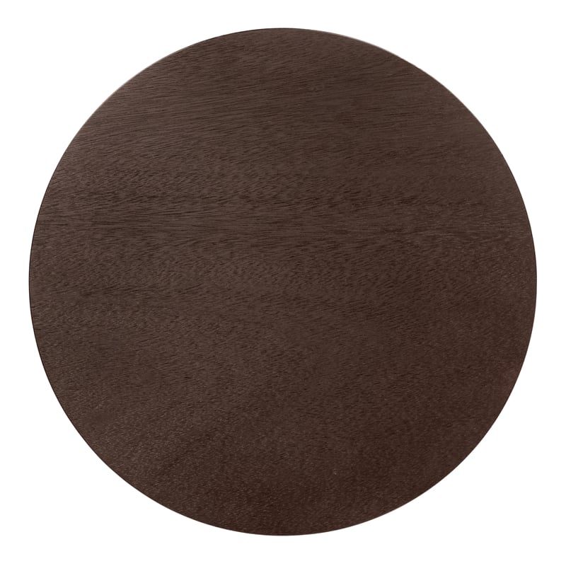 NPD Furniture Truro Round Nightstand/Side Table in Dark Brown