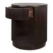 NPD Furniture Truro Round Nightstand/Side Table in Dark Brown