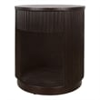 NPD Furniture Truro Round Nightstand/Side Table in Dark Brown