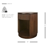 NPD Furniture Truro Round Nightstand/Side Table in Rustic Walnut