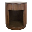 NPD Furniture Truro Round Nightstand/Side Table in Rustic Walnut