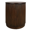 NPD Furniture Truro Round Nightstand/Side Table in Rustic Walnut
