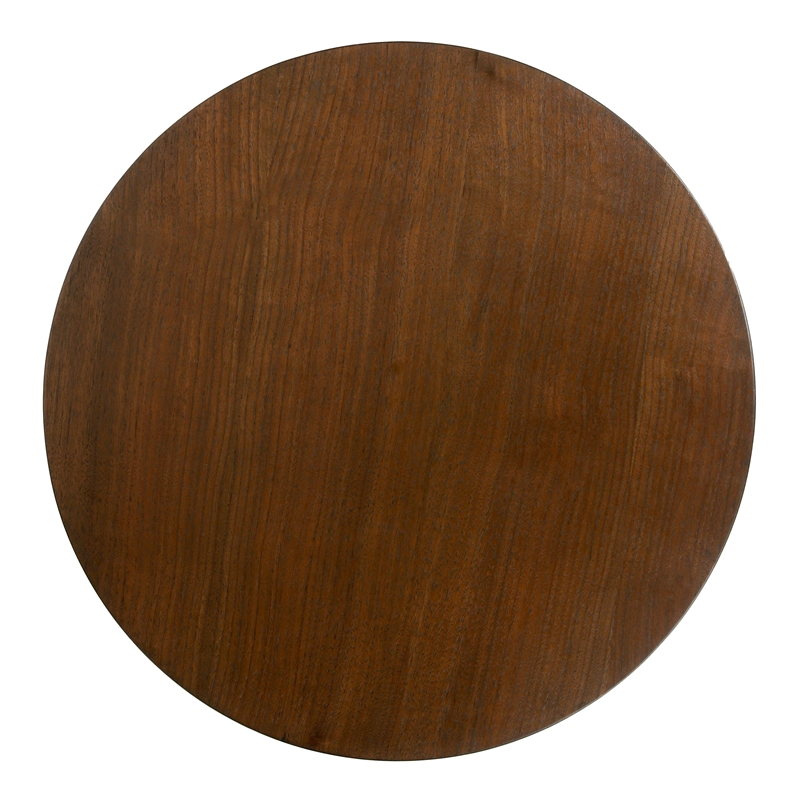 NPD Furniture Truro Round Nightstand/Side Table in Rustic Walnut