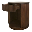 NPD Furniture Truro Round Nightstand/Side Table in Rustic Walnut