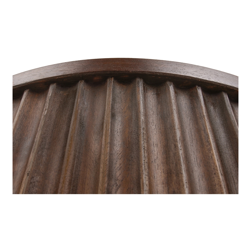 NPD Furniture Truro Round Nightstand/Side Table in Rustic Walnut