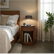 NPD Furniture Truro Round Nightstand/Side Table in Rustic Walnut