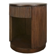 NPD Furniture Truro Round Nightstand/Side Table in Rustic Walnut