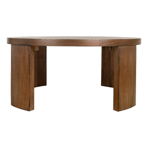 NPD Furniture Londyn KD Round Coffee Table in Rustic Walnut