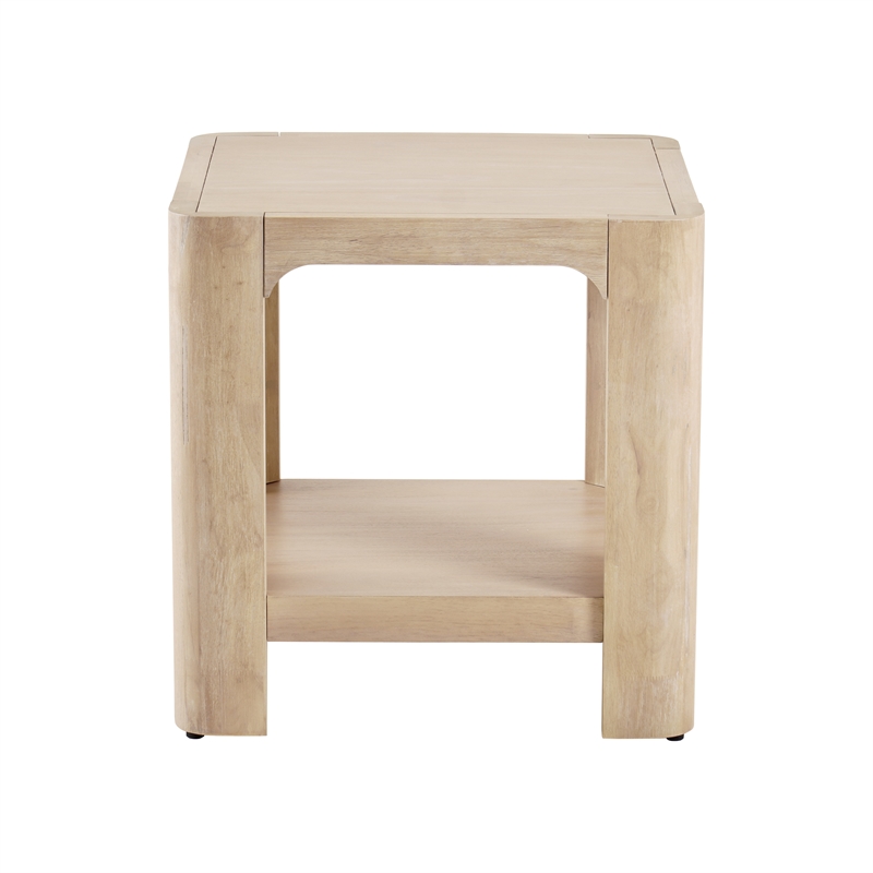 NPD Furniture Trevin KD Side/End Table with Open Shelf in Weathered Sand