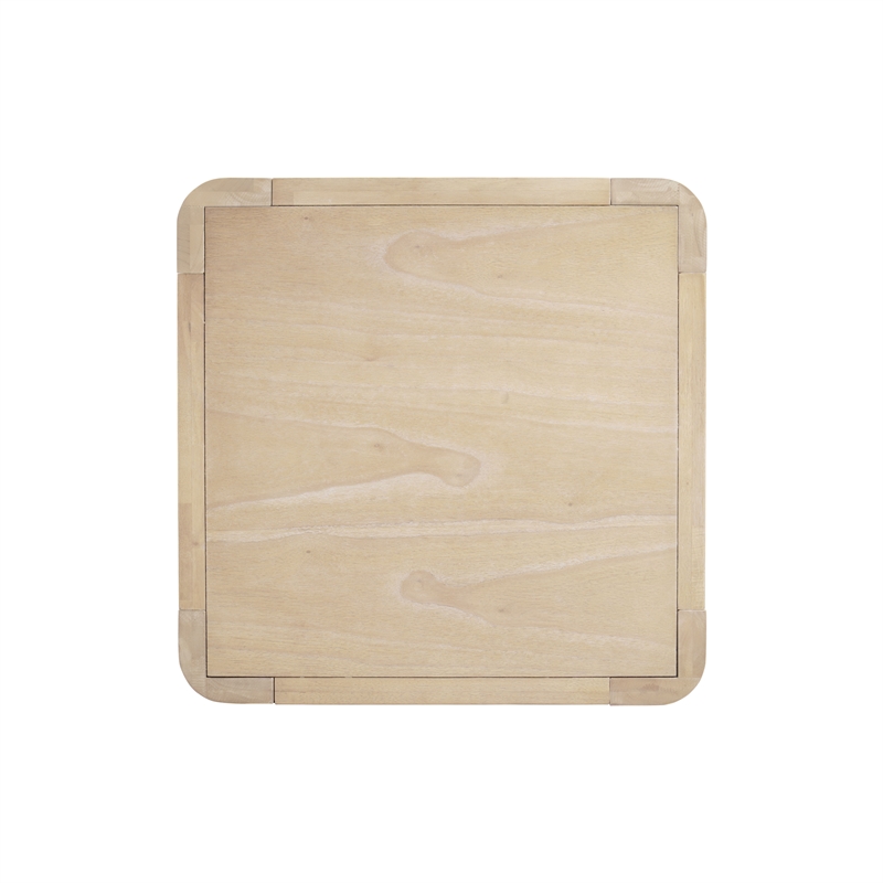 NPD Furniture Trevin KD Side/End Table with Open Shelf in Weathered Sand
