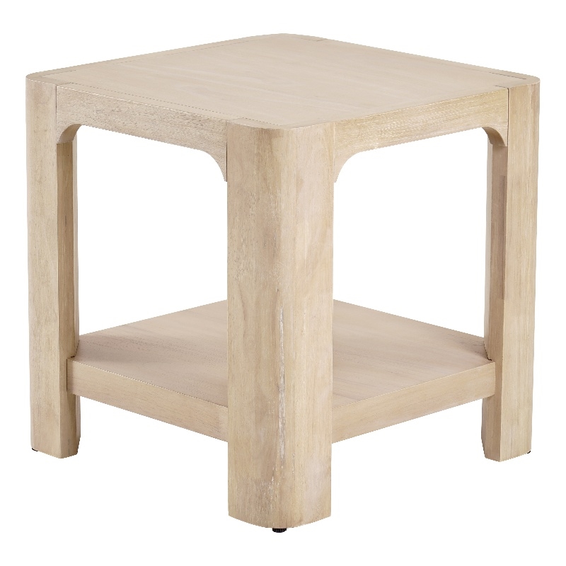 NPD Furniture Trevin KD Side/End Table with Open Shelf in Weathered Sand