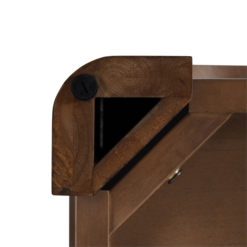 NPD Furniture Trevin KD Side/End Table with Open Shelf in Walnut