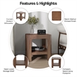 NPD Furniture Trevin KD Side/End Table with Open Shelf in Walnut