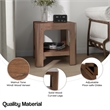 NPD Furniture Trevin KD Side/End Table with Open Shelf in Walnut