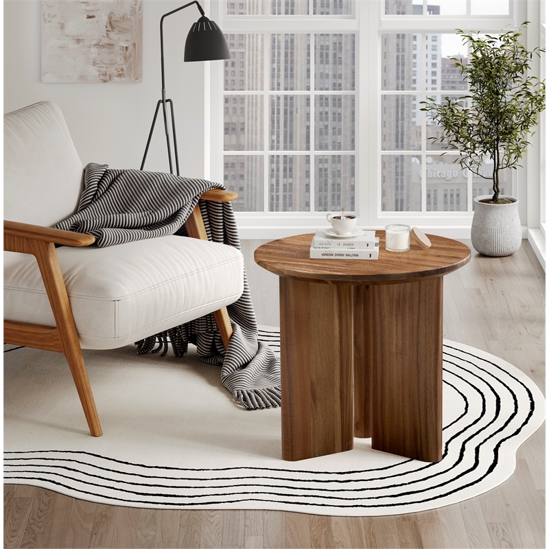 NPD Furniture Petrilio KD Side/End Table in Hazelnut Brown