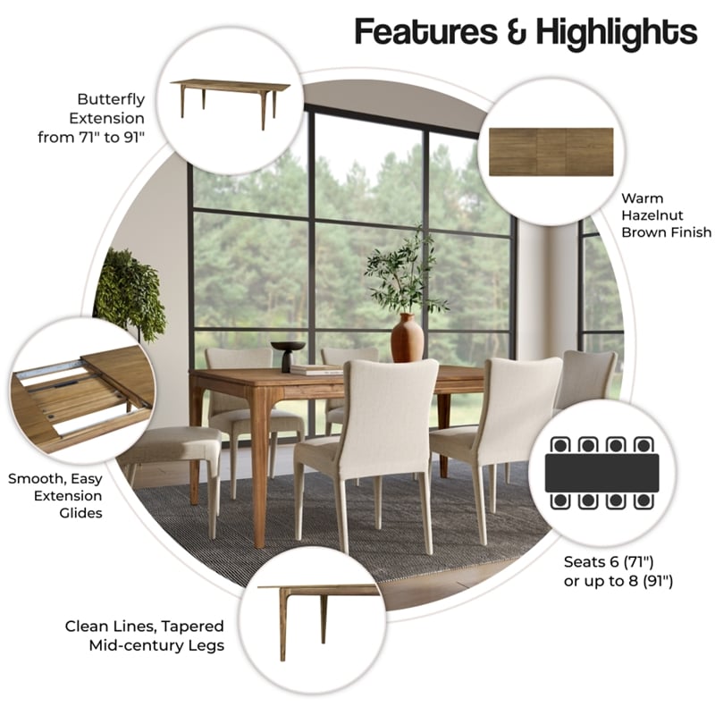 New Pacific Direct Hereford KD Butterfly Dining Table w/ 22