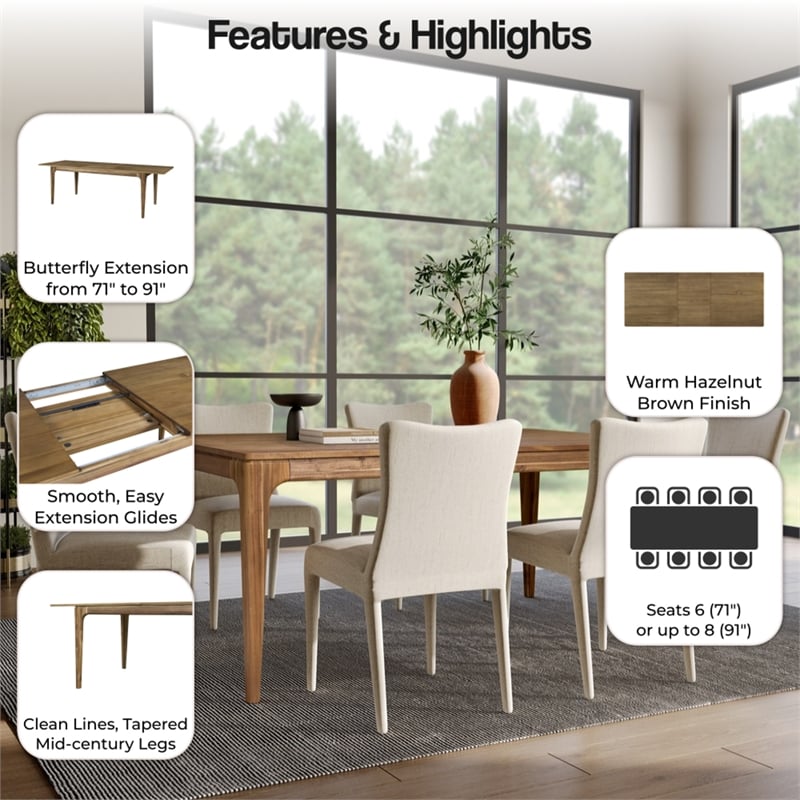 New Pacific Direct Hereford KD Butterfly Dining Table w/ 22