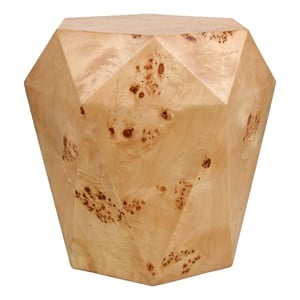 New Pacific Direct Malva Burl Wood Side/End Table in Natural Burl