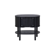 NPD Furniture Acelyn KD Tambour Nightstand/Side Table in Black