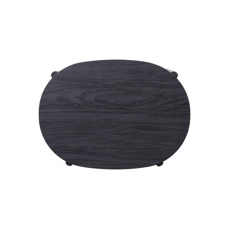 NPD Furniture Acelyn KD Tambour Nightstand/Side Table in Black