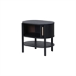 NPD Furniture Acelyn KD Tambour Nightstand/Side Table in Black