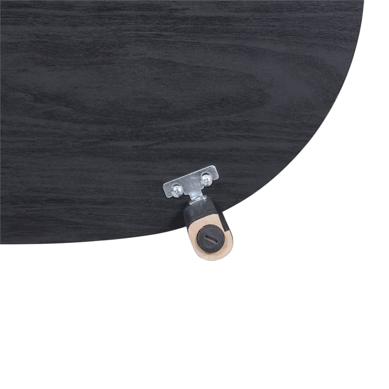 NPD Furniture Acelyn KD Tambour Nightstand/Side Table in Black