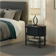 NPD Furniture Acelyn KD Tambour Nightstand/Side Table in Black