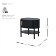 NPD Furniture Acelyn KD Tambour Nightstand/Side Table in Black