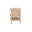 NPD Furniture Acelyn KD Tambour Nightstand/Side Table in Light Oak