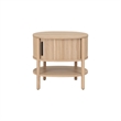NPD Furniture Acelyn KD Tambour Nightstand/Side Table in Light Oak