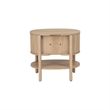NPD Furniture Acelyn KD Tambour Nightstand/Side Table in Light Oak