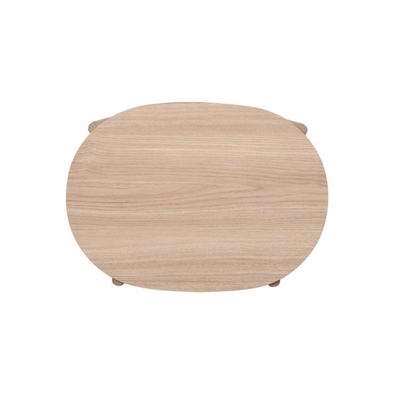 NPD Furniture Acelyn KD Tambour Nightstand/Side Table in Light Oak